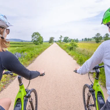 La via Velay à vélo entre Le Puy-en-Velay et Landos