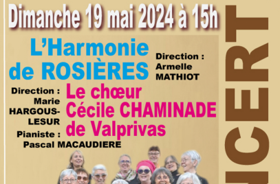 Concert Choeur Cécile Chaminade et Harmonie de Rosières