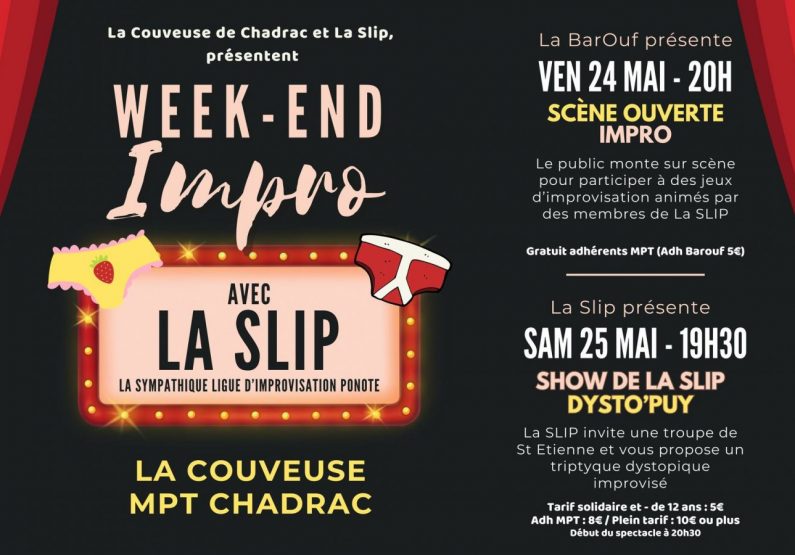 Week-end Impro avec la Slip Du 24 au 25 mai 2024